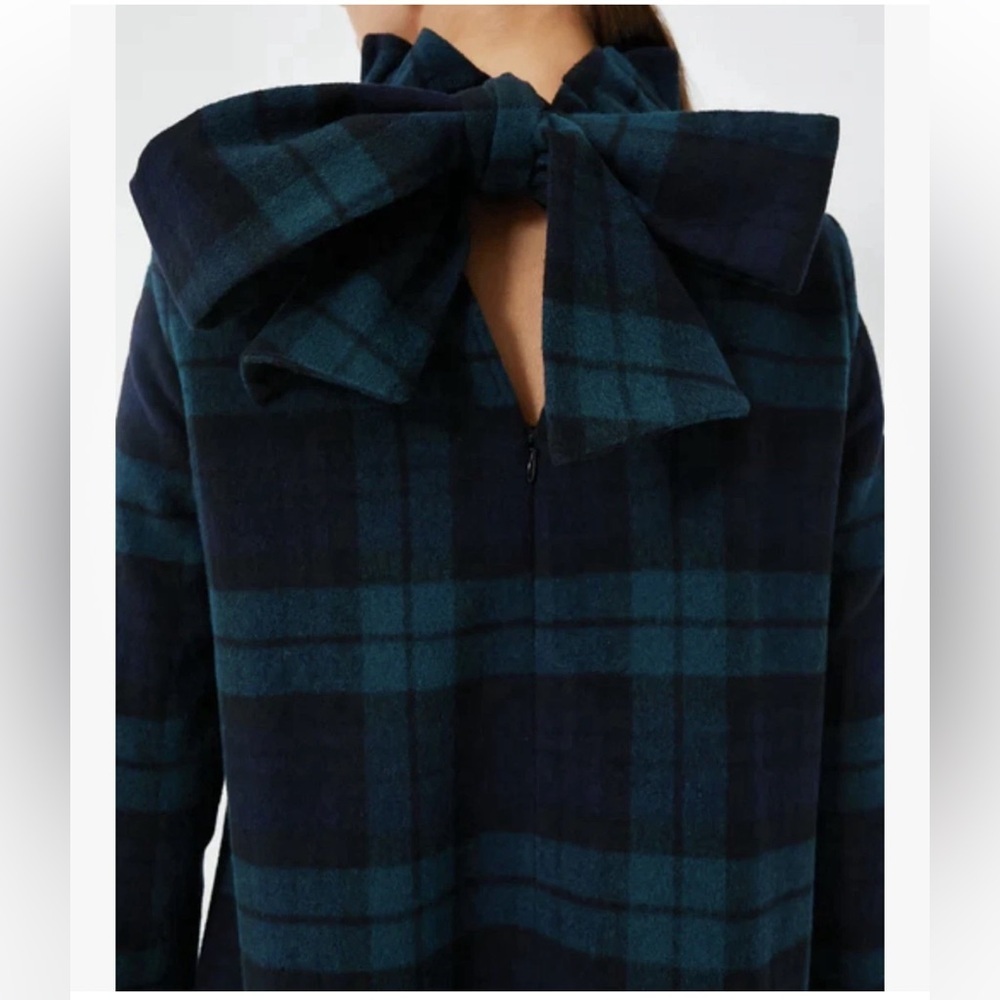 Tuckernuck Blackwatch Plaid Faye Blouse XS Bow Ruffle Collar Holiday Old Money - Picture 11 of 12